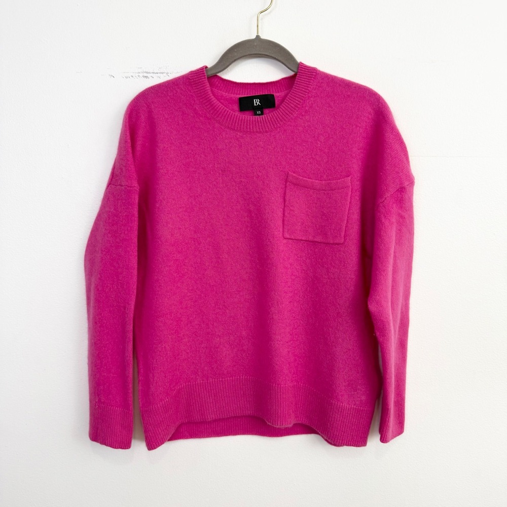 Banana Republic Caro 100% Cashmere Oversized Pocket Sweater Pink XS - Picture 3 of 8